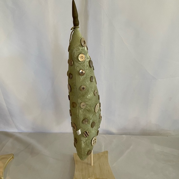 Stuffed Fabric Button Decorative Trees-set of 2 - Picture 8 of 15